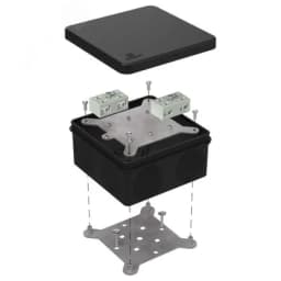 Коробка огнестойкая для о/п 40-0210-FR2.5-4-П Е15-Е120 с термопредохранителем RAL9005 80х80х40