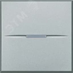 Axolute. Кнопка аксиальная одноклавишная 10А 250В. Автоматические клеммы. 2 модуля. Цвет Алюминий