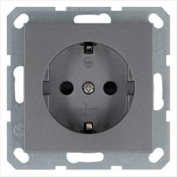 Розетка 1-м Shuko 16А IP20 с заземл. защ. шторки механизм алюм. Jasmart G5501S