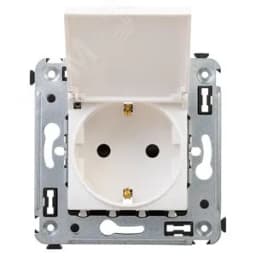 Avanti Розетка с крышкой в стену, 2P+E, "Белое облако"