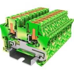 Клемма TP 1-1 проходная с боковой вводом провода с заземление .Push-in, сечение 4 мм. кв., желто-зеленая SUPU