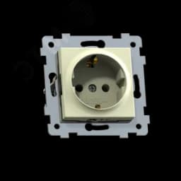 Аксиома Механизм розетки одноместной с заземляющим контактом скрытой установки РС16-453, слоновая кость