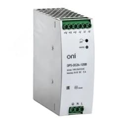 Блок питания импульсный промышленный . Диапазон входных напряжений 90-264В AC или 127-370В DC. Номинальное выходное напряжение 24В DC. Номинальный выходной ток 5А. Номинальная мощность 120Вт. Защиты от перенапряжения, перегрузки и перегрева