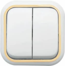 Выключатель 2-кл. ОП Валентина 10А IP20 А56-025 бел./зол. Кунцево 7635