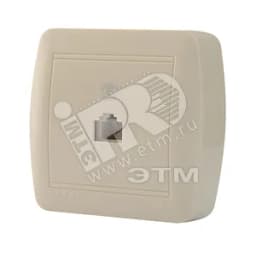 Демет Розетка телефонная евро крем