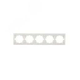 MIRA Рамка 5 постов горизонтальная белая без вставок