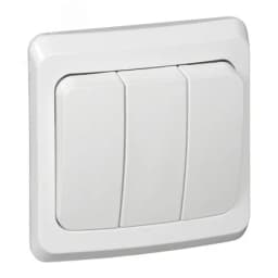 ЭТЮД Выключатель трехклавишный скрытый белый BC10-003B Systeme Electric