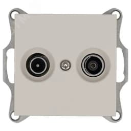 Розетка TV+FM9.5 мм проходная с накладкой, цвет Тауп