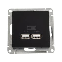 Розетка USB AtlasDesign тип A+A 5В 1х2.1А 2х1.05А механизм карбон SE ATN001033