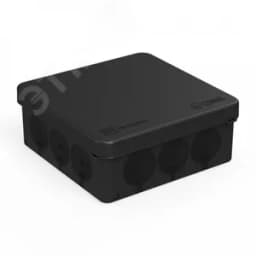 Коробка распределительная 60-0303-9005м для прямого монтажа двухкомпонентная безгалогенная (HF) черная 100х100х40 (8шт/уп) Промрукав