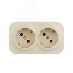 Quteo Розетка двойная с заземлением без шторок -  16 A - 250 В IP 20 - Слоновая кость