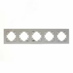 Рамка 5-местная Ugra алюминий, серебро