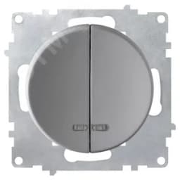 Выключатель двойной с подсветкой, цвет серый (серия Florence) 2172848 ССТ