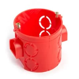 Подрозетник углубленный 68*62мм с кабель-каналом для сплошных стен, красный, EBX30-01-1 (GE40011-06)