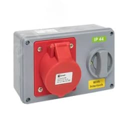 Розетка с блокировкой и выключателем 1424 3Р+РЕ 32А 380В IP44