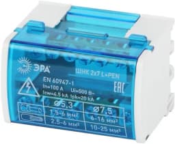Шины на DIN-рейку в корпусе (кросс-модуль) ШНК 2х7 L+PEN NO-224-13 ЭРА Б0043931