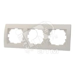 DERIY Рамка 3 поста горизонтальная белый