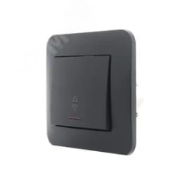 KARINA Выключатель проходной с подсветкой чёрный бархат (10шт/120шт)