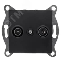 Розетка Bravo TV+ SAT, оконечная, механизм, графит