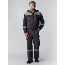 Костюм Титан СОП с капюшоном (ткань Смесовая,210) п к, темно-серый светло-серый, 48-50 170-176