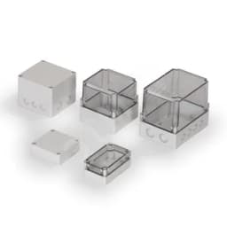 Cubo S 125X175X125 мм, 50 мм основание, Pg выбивные отверстие, серая крышка, PC, IP 66/67