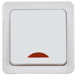 Выключатель 1-кл. ОП Гермес Plus 10А IP54 ВС20-1-1-ГПБ с индикацией цвет клавиши: бел. бел. IEK EVMP11-K01-10-54-EC