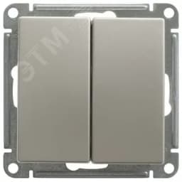 W59 Переключатель двухклавишный, 10АХ, механизм, шампань