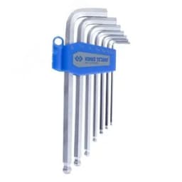 Набор Г-образных шестигранников 3/32"-3/8", с шаровым окончанием, 7 предметов King Tony
