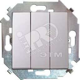 15 Выключатель трехклавишный 10А 250В винтовой зажим белый Simon