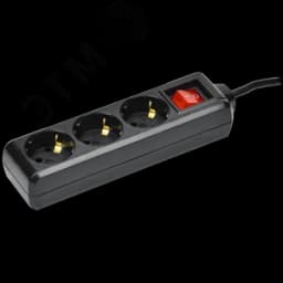 Удлинитель У03К 3 места с заземлением 3м 3х1мм2 16А 250В черный WYP10-16-03-03-ZK-K02 IEK