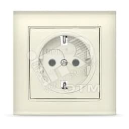 Розетка Бриллиант с заземлением слоновая кость