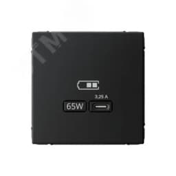 ARTGALLERY USB розетка тип-С 65Вт высокоскор.заряд. QC, PD, механизм, карбон Systeme Electric