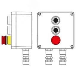Взрывозащищенный пост управления из алюминия CPE-A-17-(2xP1B(11)-1xP3E(11))-2xKA2MHK(C)1Ex d e IIC Т5 Gb / Ex tb IIIC T95°C Db IP66