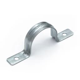 Скоба металлическая двухлапковая усиленная противопожарная СМДУ d38-40 мм отв. d 6,5 мм (50шт/350шт уп/кор) Промрукав