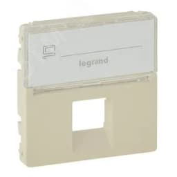 Valena LIFE Лицевая панель для одиночных розеток телефонных/информационных с держателем маркировки Слоновая кость Legrand Euro