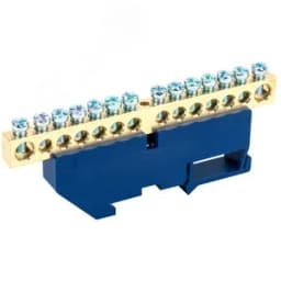 Шина "N" нулевая с синим изолятором на DIN-рейку 8x12 мм стойка бол. 14 групп 11-2350 REXANT