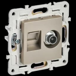 SKANDY Розетка двойная TV+RJ45 кат.5E SK-A14Sh шампань IEK