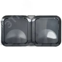 Розетка 2-местная горизонтальная TORS 16А IP55 графит