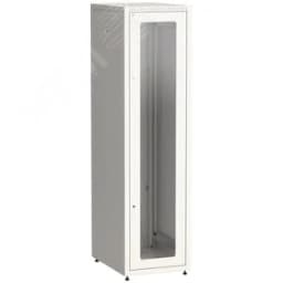 Шкаф LINEA E 42U 600х800мм двери 2шт стеклянная и металлическая. серый