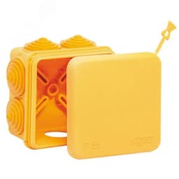 Коробка распределительная для открытой проводки, не распространяет горение 70х70х40мм (оранжевая) RUVinil