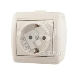HATA Розетка с заземлением в сборе белая