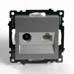 Розетка телевизионная 1местная механизм STEKKER GLS00710603 75 Ом 5862МГц серия Катрин черный 49183