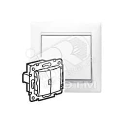 VALENA Выключатель двухклавишный с индикацией в рамку белый 694278 LEGRAND