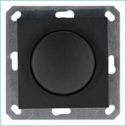 Светорегулятор поворотно-нажимной (диммер) LED 30-400Вт 1gang 2way механизм антрацит Jasmart G4012B