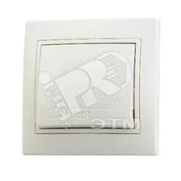 Выключатель одноклавишный, с бежевой вставкой