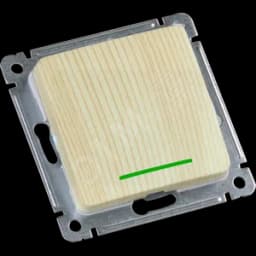 MASTER Переключатель одноклавишный с индикацией, скрытой установки, в рамку, сосна