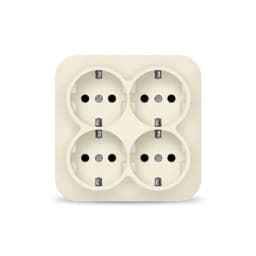 Розетка 4-м ОП 16А IP20 с заземл. сл. кость квадрат IONICH 1454