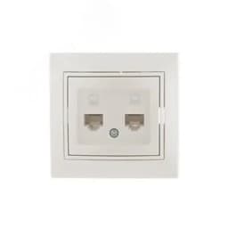 Мира Розетка RJ 45x2 жемчужно-белый