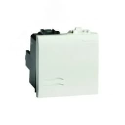 Выключатель одноклавишный, 2 модуля, белый