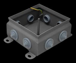 Коробка монтажная распределительная Гефест КМ-1212, 123х123х62, IP54, металлическая из нержавеющей стали 1,2 мм